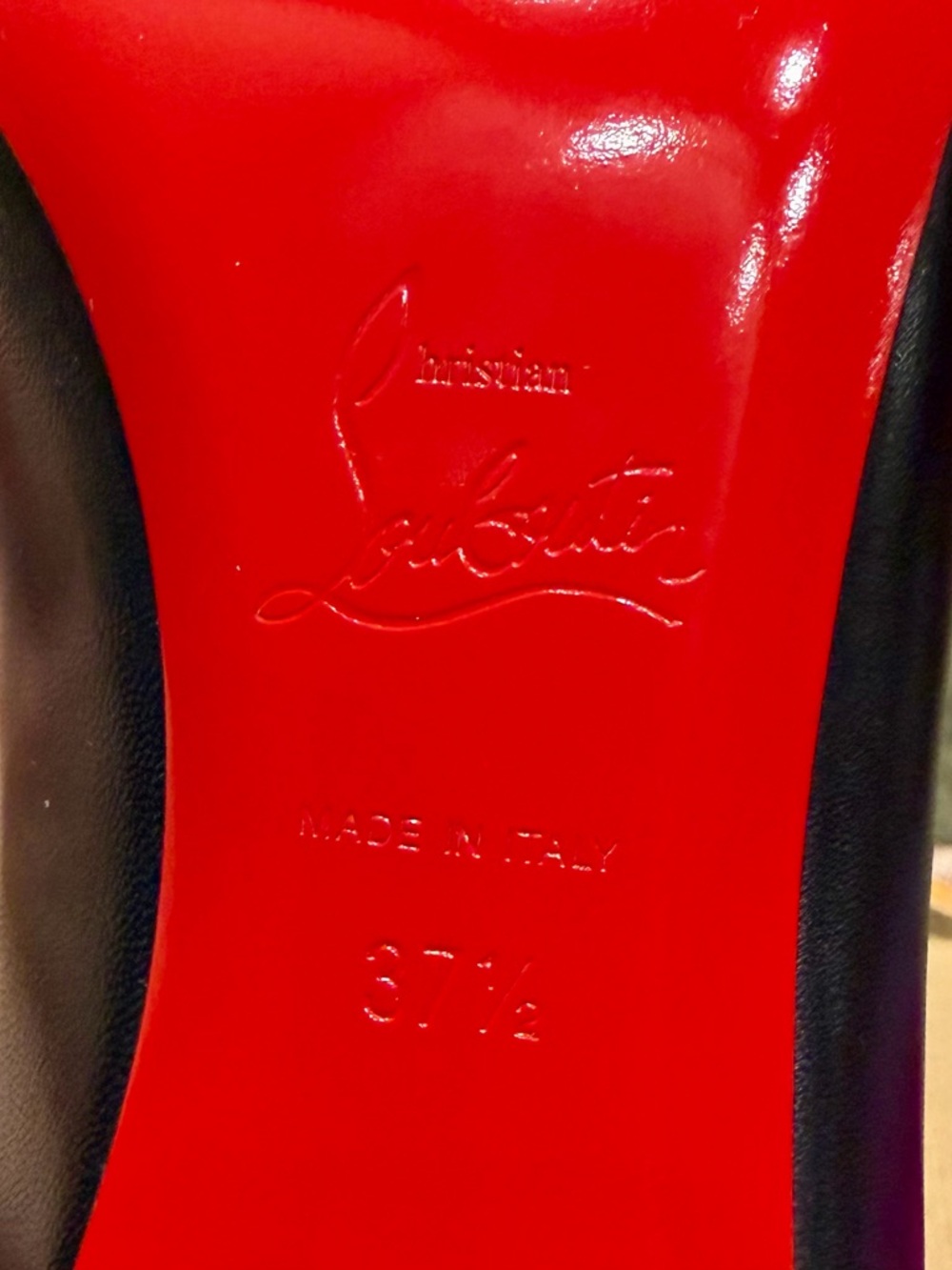 Christian Louboutin Simple Pump 70 Black Leather Heels with Iconic Red Soles - Picture 3 of 8